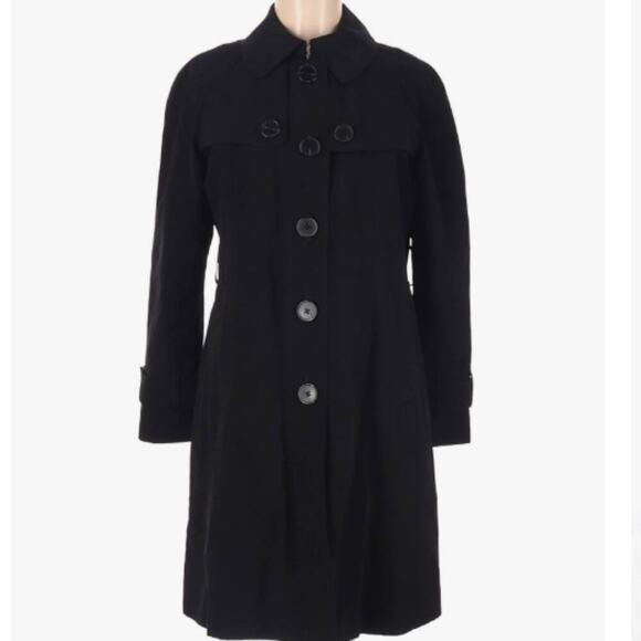 LONDON FOG BLACK MULTI POCKET LINED TRENCH COAT PM - Picture 1 of 9